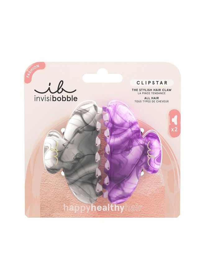 invisibobble CLIPSTAR My Rainboo Medium Claw Clip - Trendy Claw Clips For All Hair Types - Stylish Updo Accessories for Day to Night - Strong Hold All Day Long - Firm Hold and Elegant Design - 2 pc - Image 1