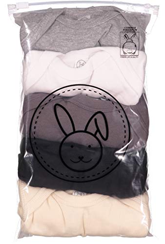 RABBIT SKINS Baby Bodysuit Girl & Boy | Newborn 0-3 Months to 24 Months 5-Pack Bulk Set, Snap Easy Closure, Rock Star, 6 Months - Image 2