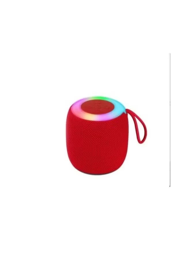 Wireless Bluetooth Speaker Subwoofer Outdoor Portable Car Home Atmosphere Desktop Small Mini Speaker with RGB light support Radio ,TF card, flash memory - Red - Image 1