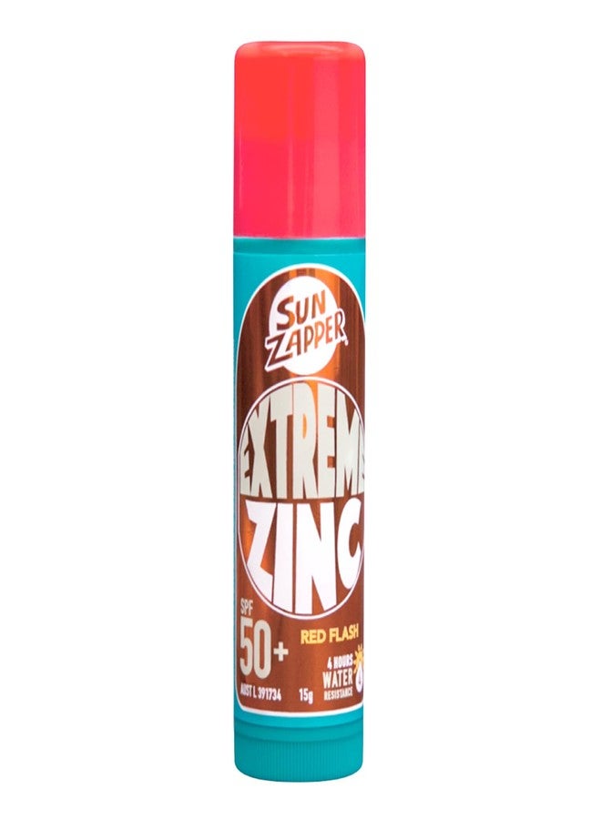 Sun Zapper Extreme Zinc Sunscreen Stick SPF 50+ Red Flash - Colored Water Resistant Mineral Sunscreen for Face, Zinc Oxide Surf Sunscreen Stick for Water Sports, 15g (0.53 oz), Australian Made - Image 1