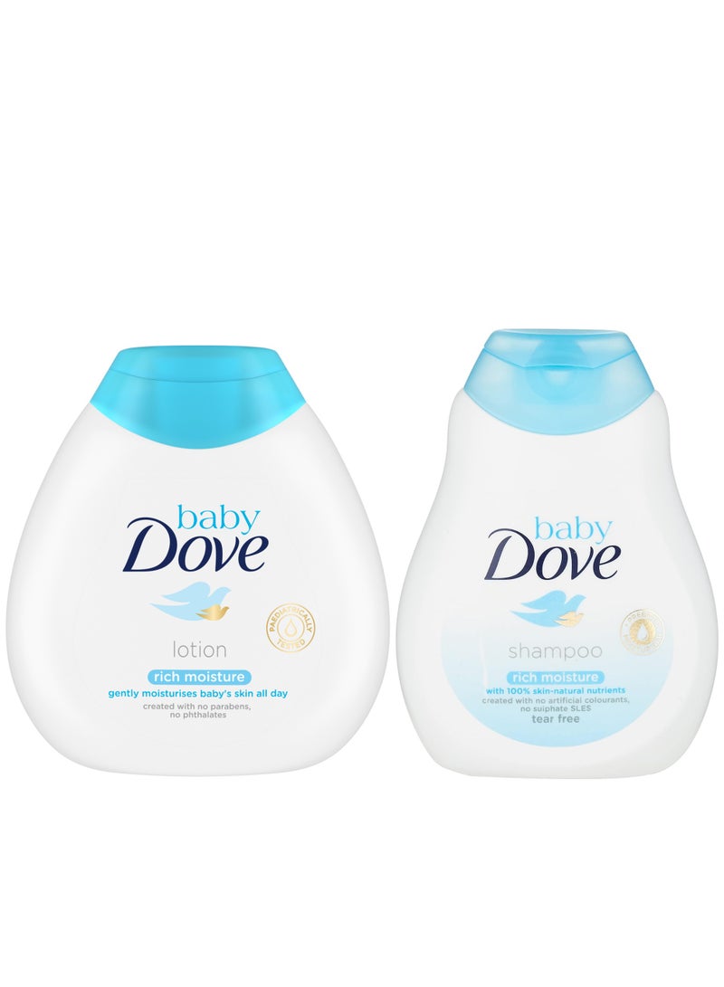 دوف مجموعة بيبي دوف الغنية بالترطيب - شامبو 200 مل + لوشن 200 مل