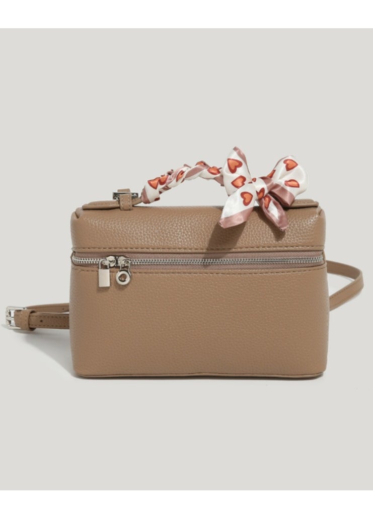 Loquat Womens Trendy Crossbody Purse Square Box Bags Shoulder Bag Cute Satchels Mini Top-Handle Tote Handbag Light Brown  - Image 1