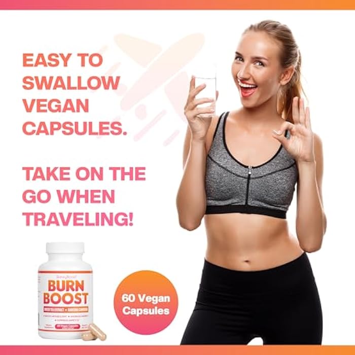 SkinnyBoost Burn Boost Capsules-60 Ct – Natural Vegan Metabolism Support with Green Tea & Garcinia Cambogia -Anotioxidants, Energy and Weight Management Burn Boost Vegan Capsules - Image 5