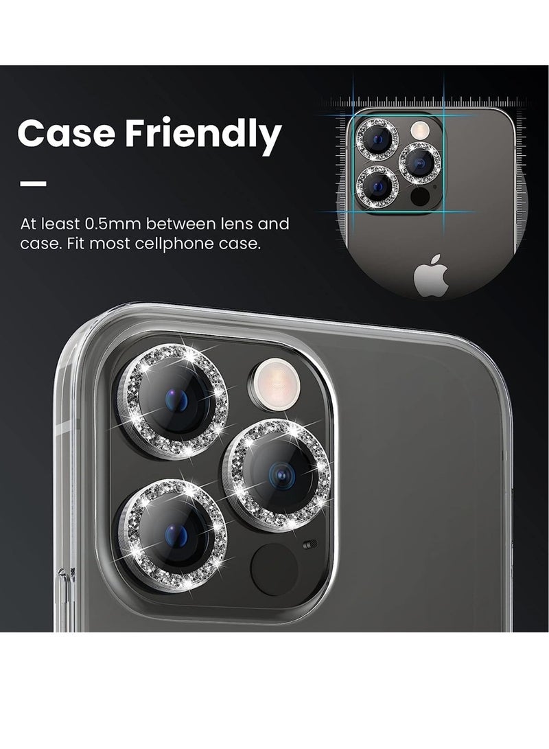 ELTRAZONE iPhone 13 Pro Max Camera Lens Protector, 9H Tempered Glass Camera Cover Screen Protector Metal Individual Ring - Image 2