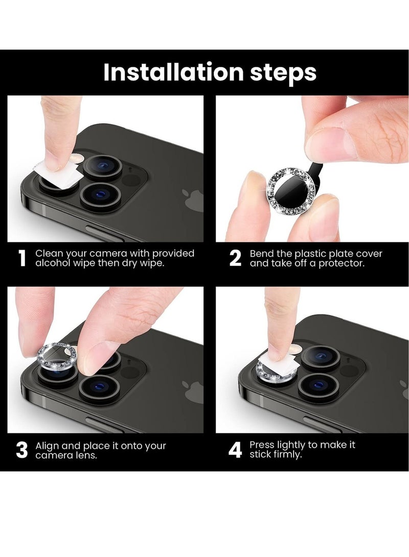 ELTRAZONE iPhone 13 Pro Max Camera Lens Protector, 9H Tempered Glass Camera Cover Screen Protector Metal Individual Ring - Image 5