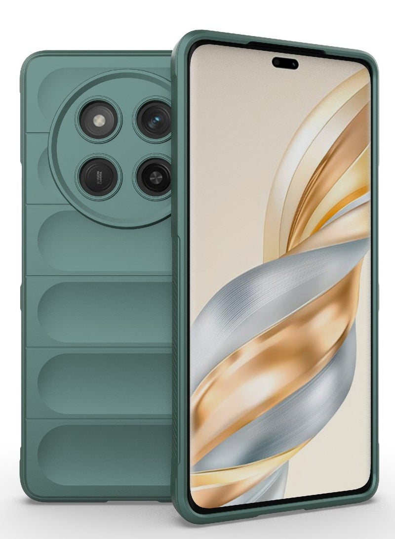 جراب موبايل ماجيك شيلد  سيليكون مضاد للصدمات وحمايه للكاميرا متوافق   Honor X9C / Honor X60 Pro (اخضر غامق) - Image 1