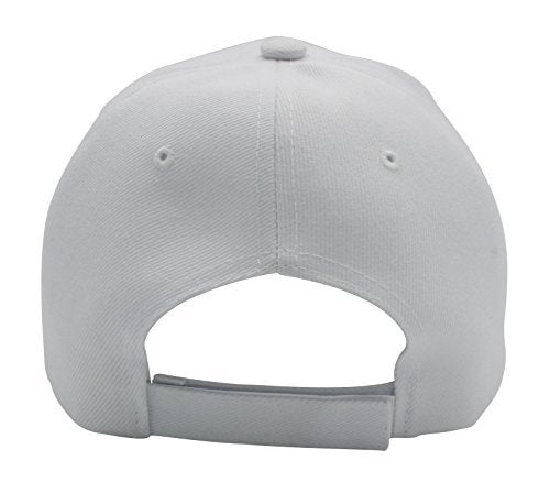 Top Level Baseball Cap Hat Men Women - Classic Adjustable Plain Blank, WHT - Image 3