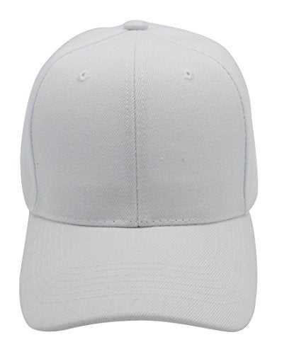 Top Level Baseball Cap Hat Men Women - Classic Adjustable Plain Blank, WHT - Image 2
