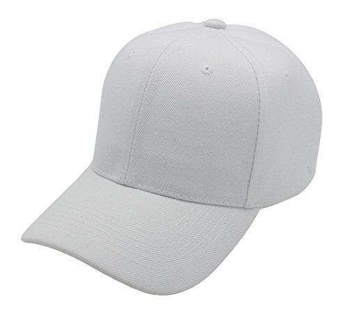 Top Level Baseball Cap Hat Men Women - Classic Adjustable Plain Blank, WHT - Image 5