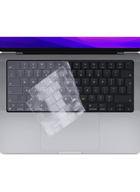 Keyboard Cover Compatible with MacBook Pro 14 16 inch 2023 M2 Pro Max A2779 A2780, Clear TPU Soft Skin Protector