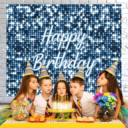 Party Baazaar Blue Theme Backdrop | Backdrop for Birthday Decoration | Happy Birthday Banner for Kids (Pack of 1, Multicolor, Size: 5x4 Feet) - Image 5