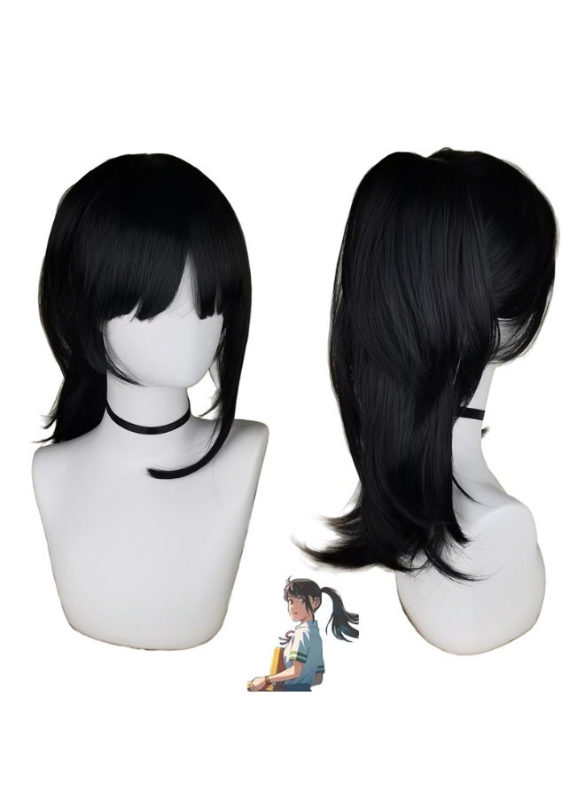 Generic Bellflower Journey Wig Cosplay Costume Bellflower Anemone Wig Artificial Hair For Men Women Black White Brown 36inch Bell Bud Wig + Hair Net