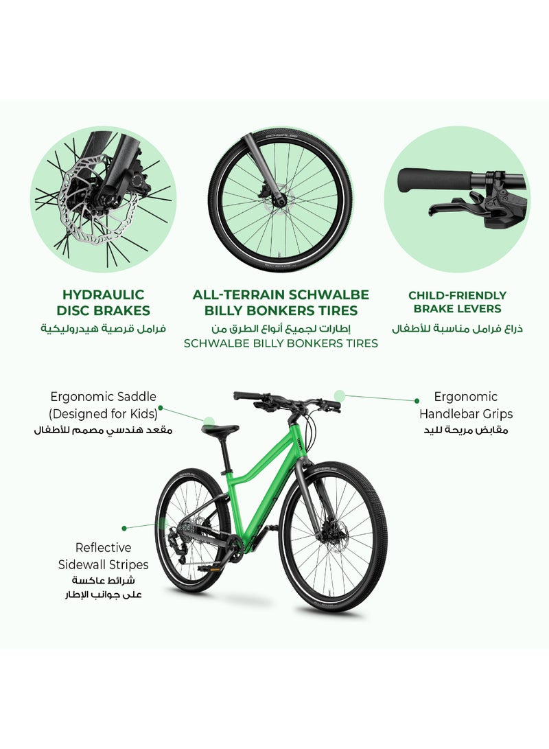 Woom Explore 5 Kids Bicycle|24-inch Wheels|Ages 7-11|8-Speed MicroSHIFT|Hydraulic Disc Brakes|Lightweight Youth Bike - Image 2