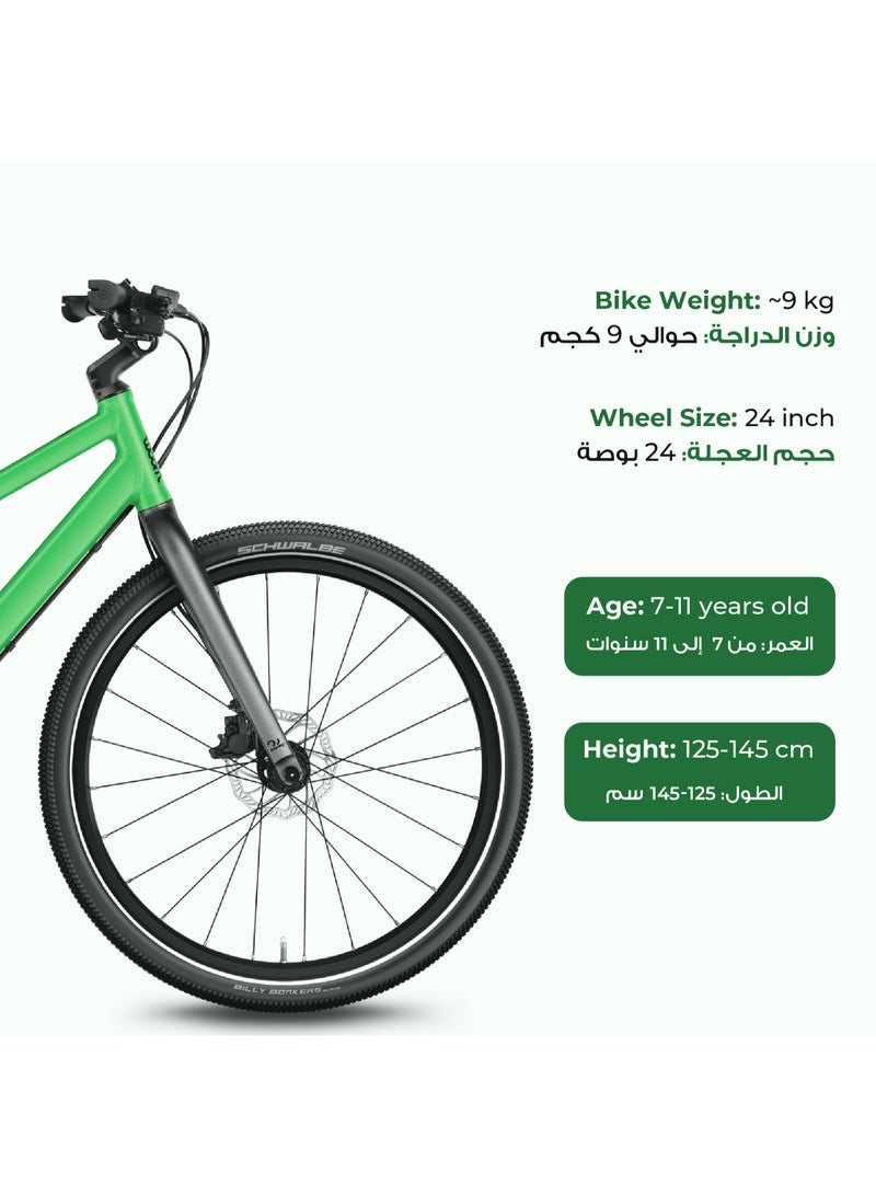 Woom Explore 5 Kids Bicycle|24-inch Wheels|Ages 7-11|8-Speed MicroSHIFT|Hydraulic Disc Brakes|Lightweight Youth Bike - Image 5