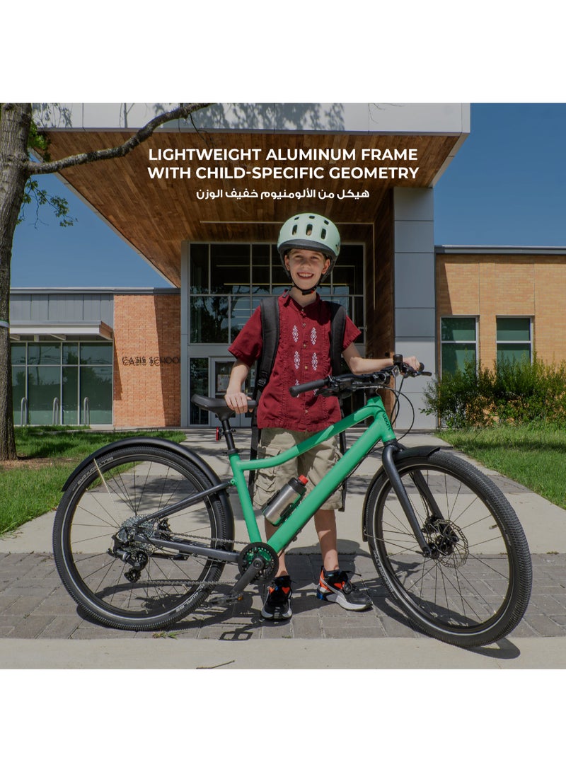 Woom Explore 5 Kids Bicycle|24-inch Wheels|Ages 7-11|8-Speed MicroSHIFT|Hydraulic Disc Brakes|Lightweight Youth Bike - Image 3