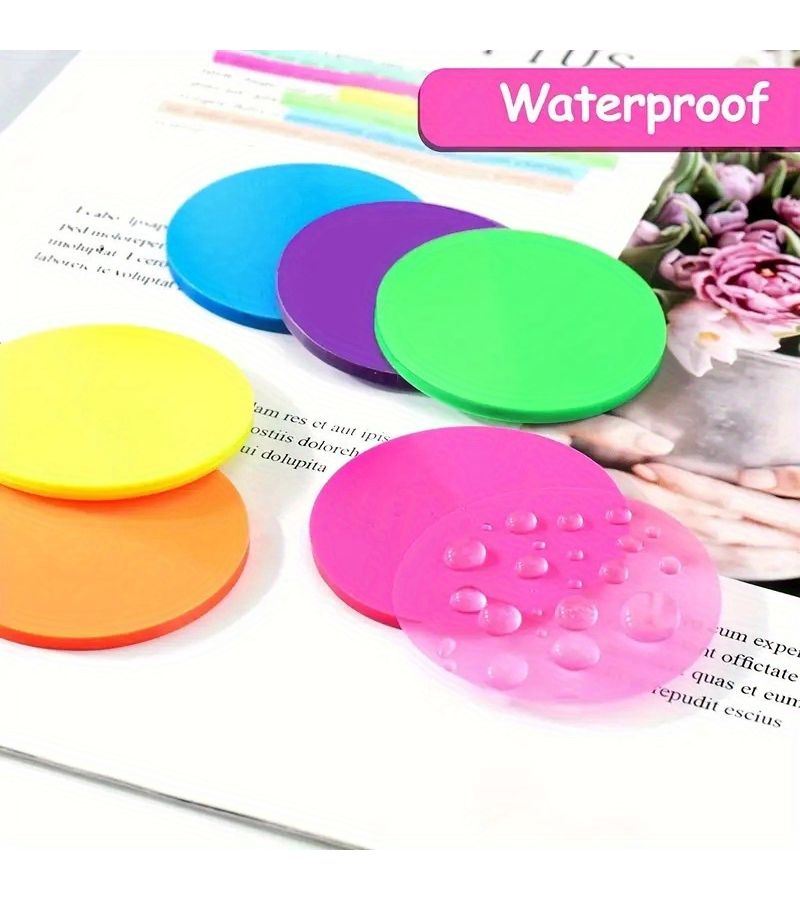160 Pcs Transparent Sticky Notes Round Index Sticker With N Times Bookmark Aesthetic Mark 8 Color Mixing Office And School Supplies - Image 5