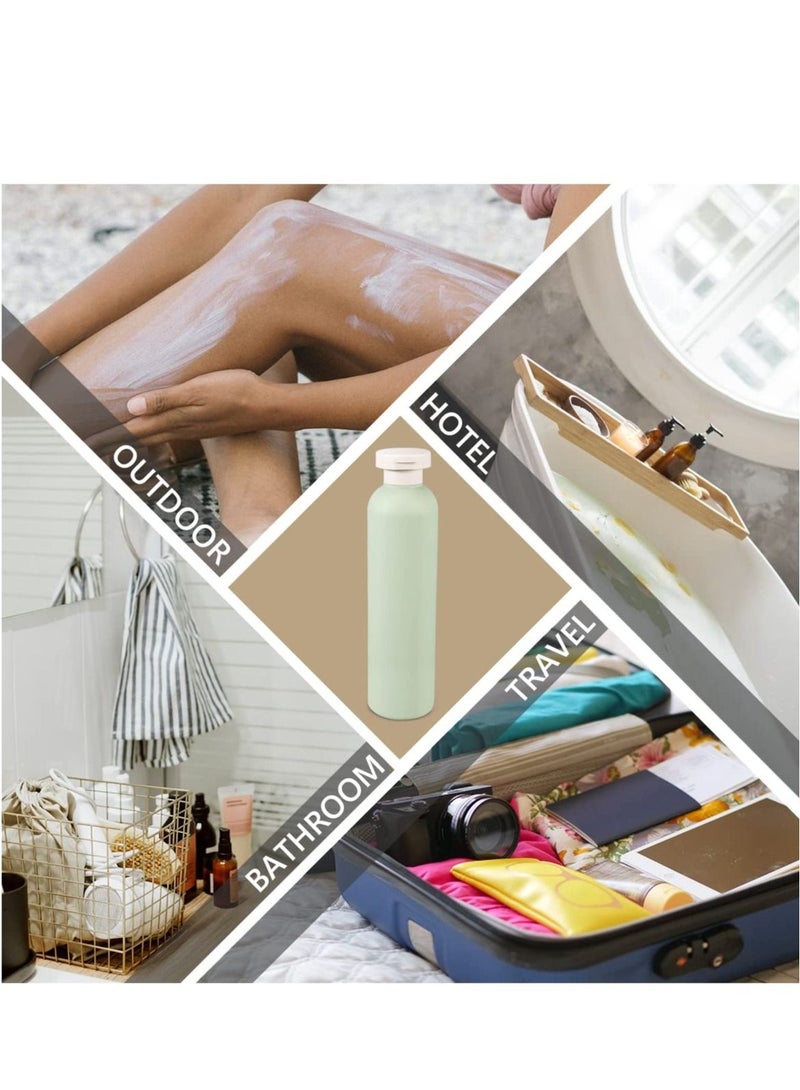 SYOSI Green Plastic Empty Squeeze Bottles Refillable Plastic Leak Proof Travel Bottles for Creams Lotion Shampoo Conditioner 4 Pcs - Image 5