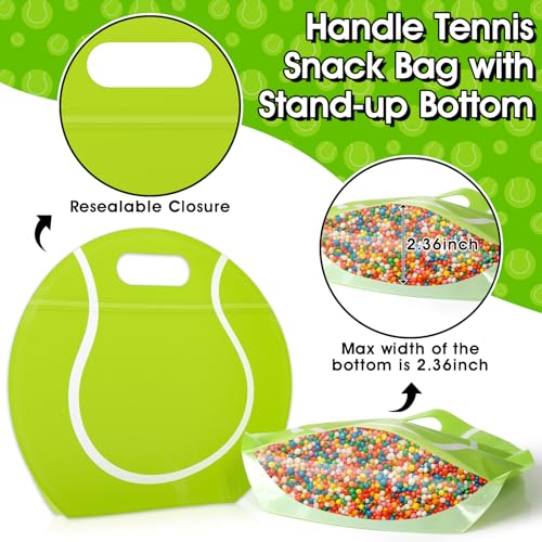AKAIXI 24pcs Tennis Gift Bags with Handles Reusable Sealed Stand-Up Snack Bags, Tennis Themed Party Favors Birthday Supplies for Team Practice/Game Day, Gifts for Tennis Lovers, Players, Coaches - Image 3