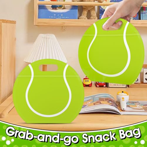 AKAIXI 24pcs Tennis Gift Bags with Handles Reusable Sealed Stand-Up Snack Bags, Tennis Themed Party Favors Birthday Supplies for Team Practice/Game Day, Gifts for Tennis Lovers, Players, Coaches - Image 5