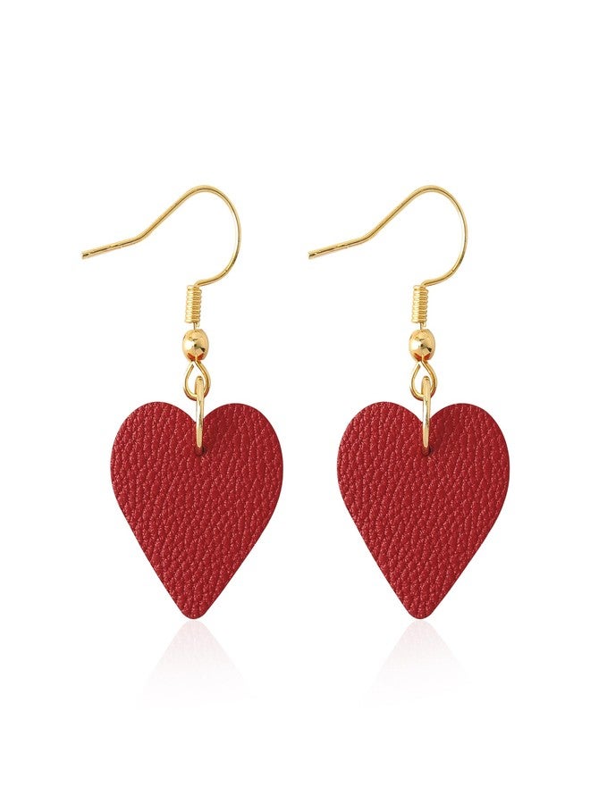 KINIVA Heart Earrings for Women,Trendy Heart Dangle Drop Earrings for Party Prom,Christmas Valentines Jewelry Gifts for Her (117 Red) - Image 1