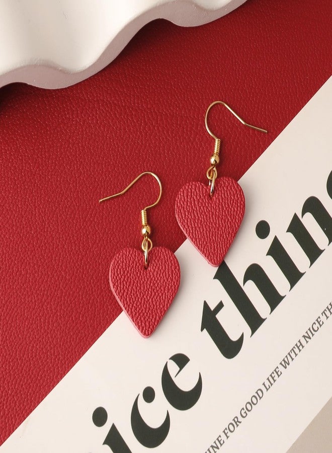 KINIVA Heart Earrings for Women,Trendy Heart Dangle Drop Earrings for Party Prom,Christmas Valentines Jewelry Gifts for Her (117 Red) - Image 4
