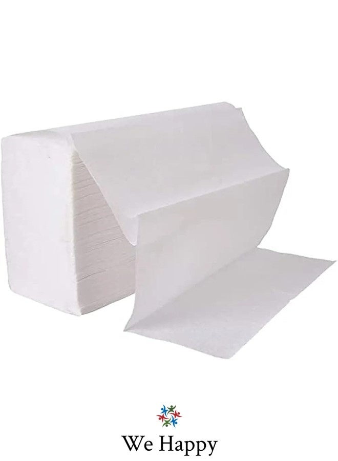 وي هابي أفضل جودة مناديل ورقية متداخلة مناديل الحمام للاستخدام مرة واحدة 9000 جهاز كمبيوتر أفضل للاستخدام في المنزل أو المكاتب أو المستشفيات أو في السيارات 150 قطعة × 60 صندوقًا - Image 2