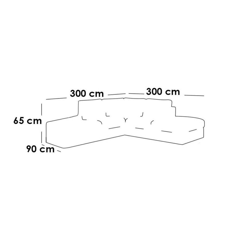 home house Swedish wood and linen corner sofa - off white - Image 2