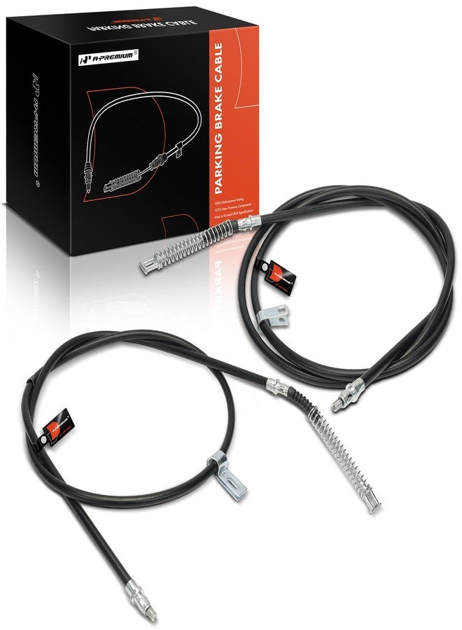 A-Premium Rear Driver and Passenger Side Parking Brake Cable Assembly Compatible with Chevrolet & GMC Models: Silverado 1500 Classic, Silverado 2500, Sierra 1500 Classic, Sierra 2500, 2-PC Set - Image 1