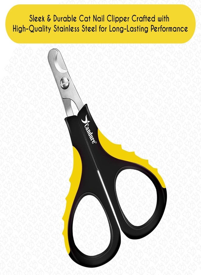 Candure Cat Nail Clipper Stainless Steel Cat Claw Trimmers for Rabbits, Guinea Pigs, Birds, Puppies, Kittens and Small Animals Pet Nail Clipper for Professional and Home Use (Yellow) - Image 4