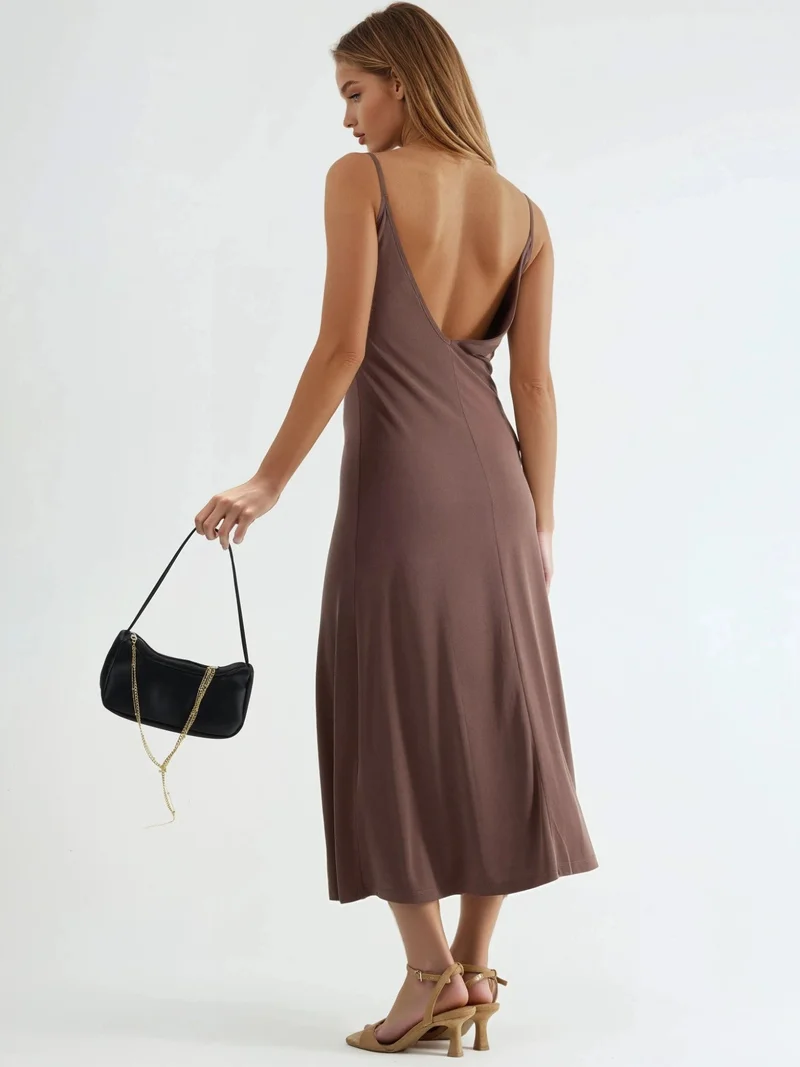 بوسيم BUSEM V-Neck Modal Midi Dress