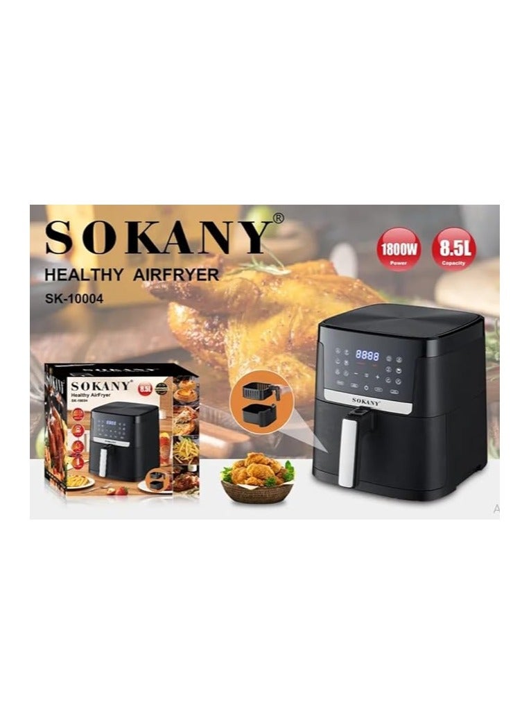 سوكاني مقلاة هوائية صحية Sk-10004 بشاشة LCD 8.5 لتر للحماية من الحرارة الزائدة 1800 وات - 220 فولت جهد امداد و50 هرتز - Image 1