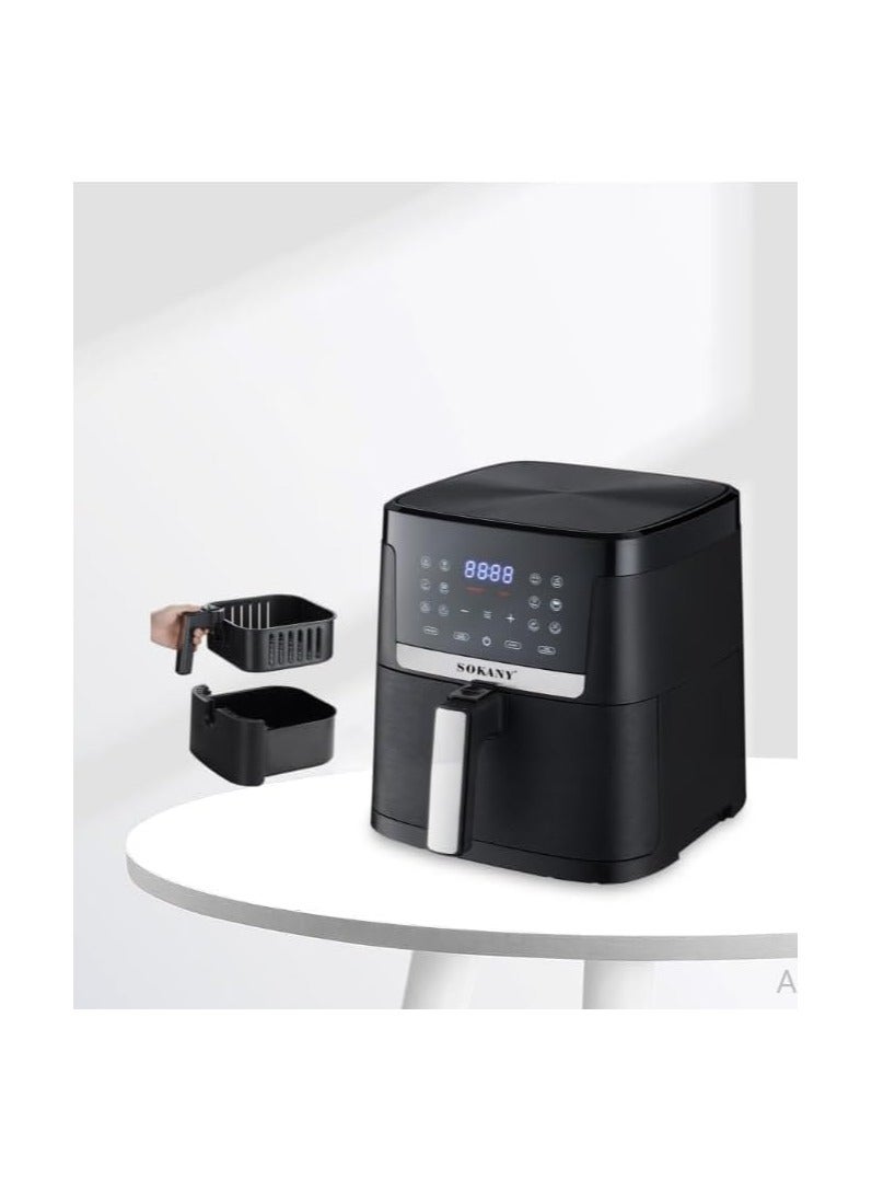 سوكاني مقلاة هوائية صحية Sk-10004 بشاشة LCD 8.5 لتر للحماية من الحرارة الزائدة 1800 وات - 220 فولت جهد امداد و50 هرتز - Image 3
