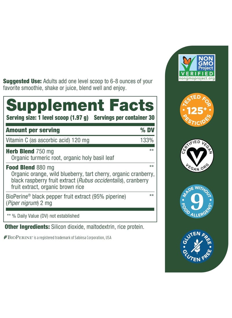 MegaFood Daily Turmeric Nutrient Booster Powder - Turmeric Supplement -with Black Pepper Extract, Tart Cherry & Vitamin C - Vegan - Made without 9 Food Allergens - 2.08 Oz (30 Servings) - pzsku/Z815E4D57DC9ED1D04CCBZ/45/_/1737023363/661bf003-a76e-458a-8f89-4b1bad31b795