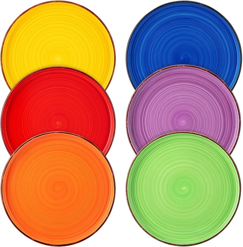 vancasso Bonita Dessert Plates Set of 6, 8.5 inch Ceramic Dinnerware Set, Scratch Resistant Dinner Plates, Dishwasher and Microwave Safe, Salad Plates, Side Plates for Pasta, Main Course, Warm Color - Image 1