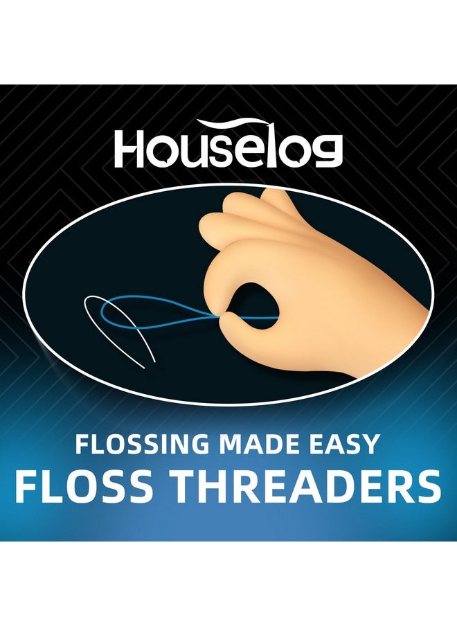 Houselog - Dental Floss Threader Deep Clean Floss For Braces Bridges Implants 50 Count (Pack Of 3) - Image 1