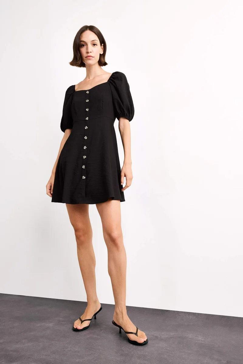 DeFacto Balloon Sleeves Mini Dress