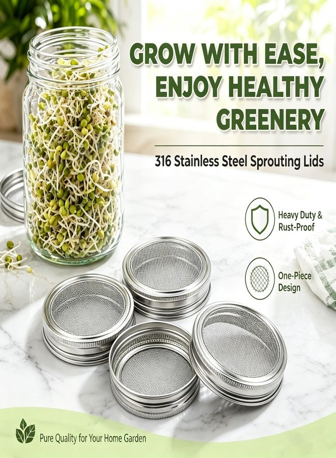 wollcocer Sprout Sprouting Mesh Lids Growing Kit for Wide Mouth Mason Jar Bottle Lid - Image 5