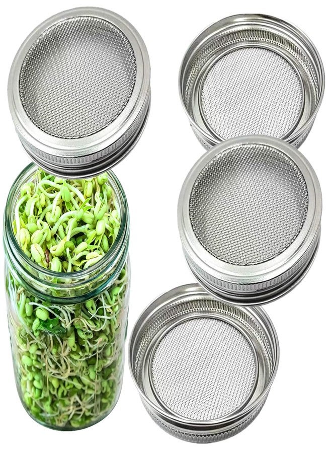 wollcocer Sprout Sprouting Mesh Lids Growing Kit for Wide Mouth Mason Jar Bottle Lid - Image 1