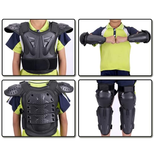 Aikelai Kids Dirt Bike GearKids Motorcycle GearYouth Chest Protector with Elbow Knee Shin Pad and Gloves Motocross Protective Gear Dirtbike Full Body Protection SuitS - Image 3