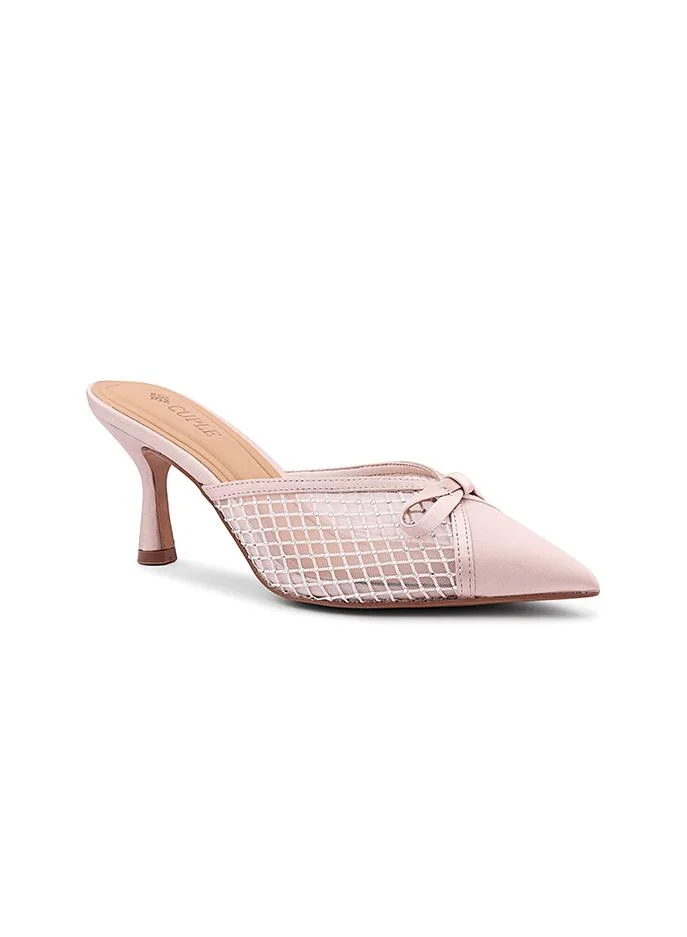 كابلي Cuple Mesh Bow Detail Heeled Mules