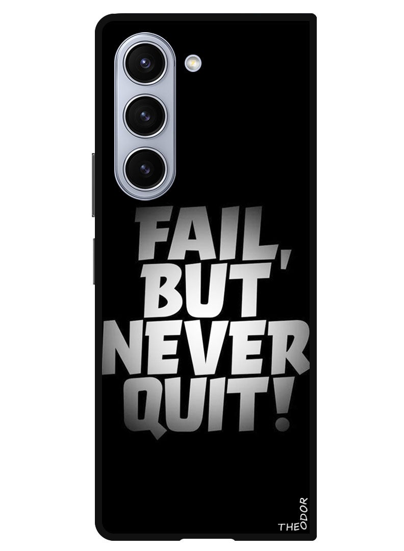 Theodor Protective Case Anti Scratch Shock Proof Bumper Cover For Samsung Galaxy Z Fold 6 Fail But Never Quit - Image 1