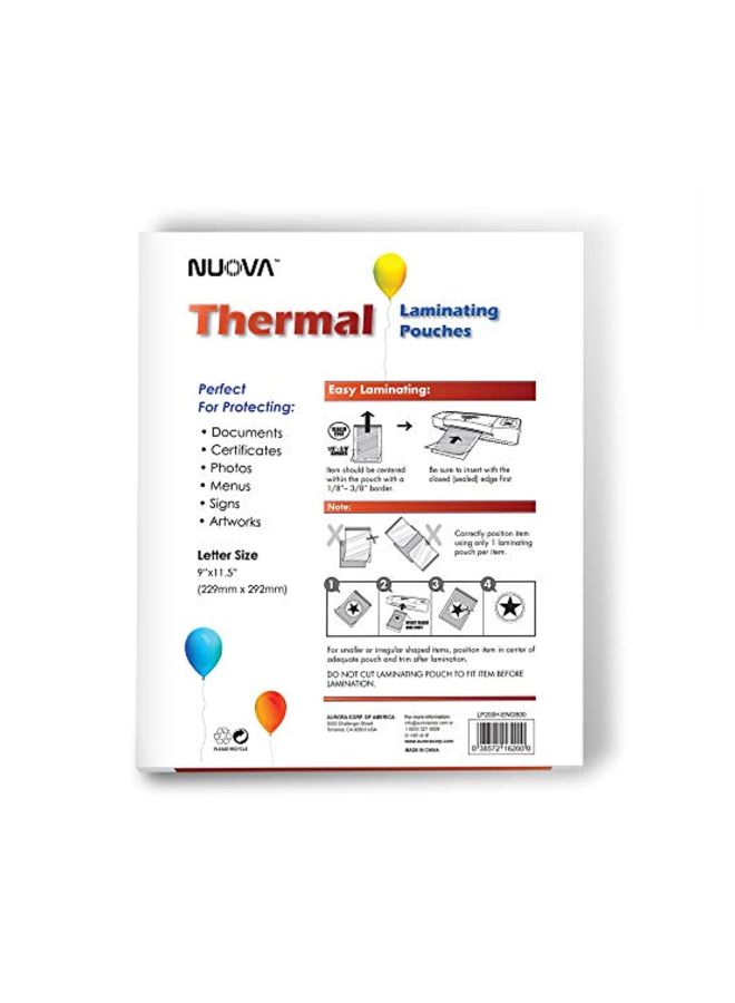 Nuova Premium Thermal Laminating Pouches, 9" x 11.5"/Letter Size/3 mil, 200 Pack (LP200H) - Image 3