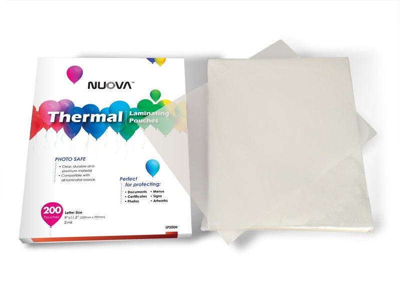 Nuova Premium Thermal Laminating Pouches, 9" x 11.5"/Letter Size/3 mil, 200 Pack (LP200H) - Image 2