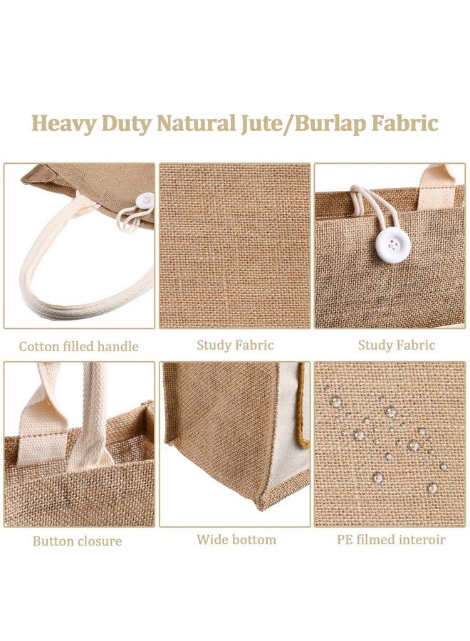 Reginary 8 Pcs Burlap Tote Bags Bulk Large Jute Tote with Handles Reusable Canvas Gift Bags for Wedding Travel(Beige) - Image 3