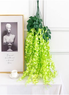 Excefore Artificial Wisteria Vine Flowers 12 Pack 44" Fake Flower Bushy Vine Ratta Hanging Garland for Wedding Party Garden Outdoor Greenery Home Wall Deco Home Hote Wedding Promenade Decoration  - Image 2