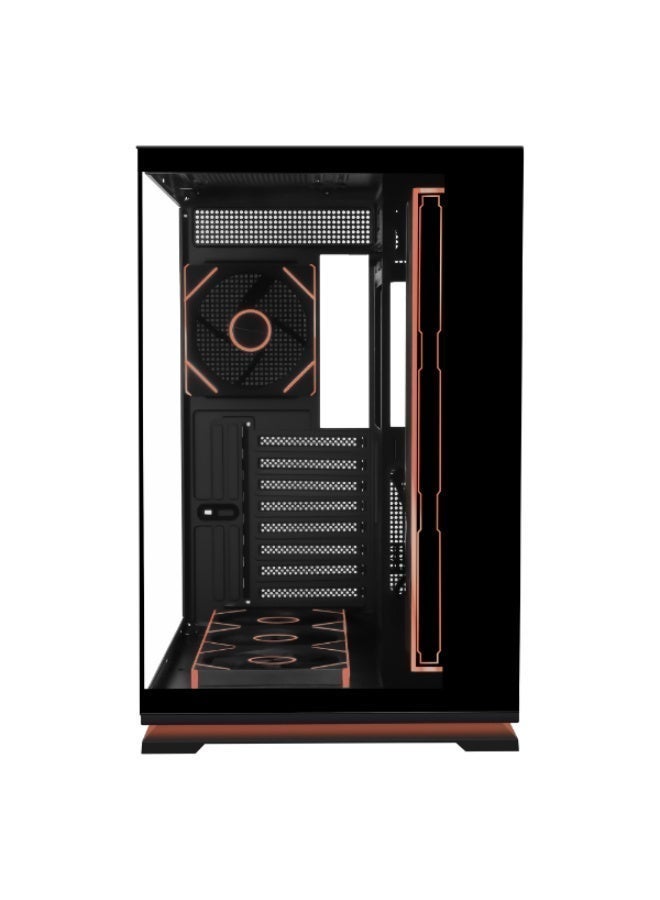 ثيرمو كيس بي سي احترافي رينوكس RX08 زجاج مقوى ATX ميد تاور مع 7 مراوح مقاس 120 ملم بقاعدة أضاءة مخفية – لون أسود - Image 5