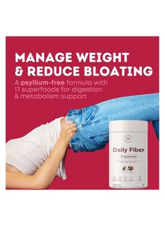 WELLBEING NUTRITION Wellbeing Nutrition Daily Fiber Powder | Weight Management, Manages Sugar Control, Bloating, Constipation & Acidity Relief | Organic Prebiotic Digestive Fiber Supplement | Vanilla Berry | 30 Servings  - Image 2