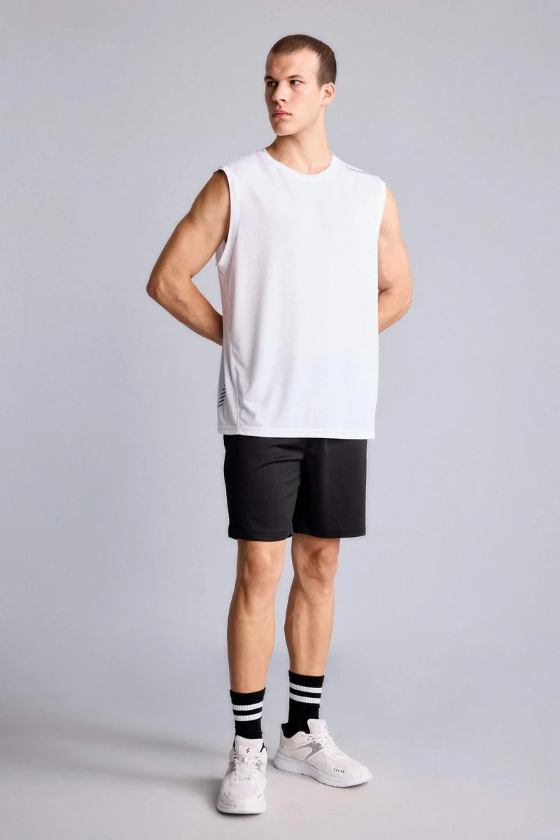 ديفاكتو 100% Cotton Boxy Fit White Tank Top