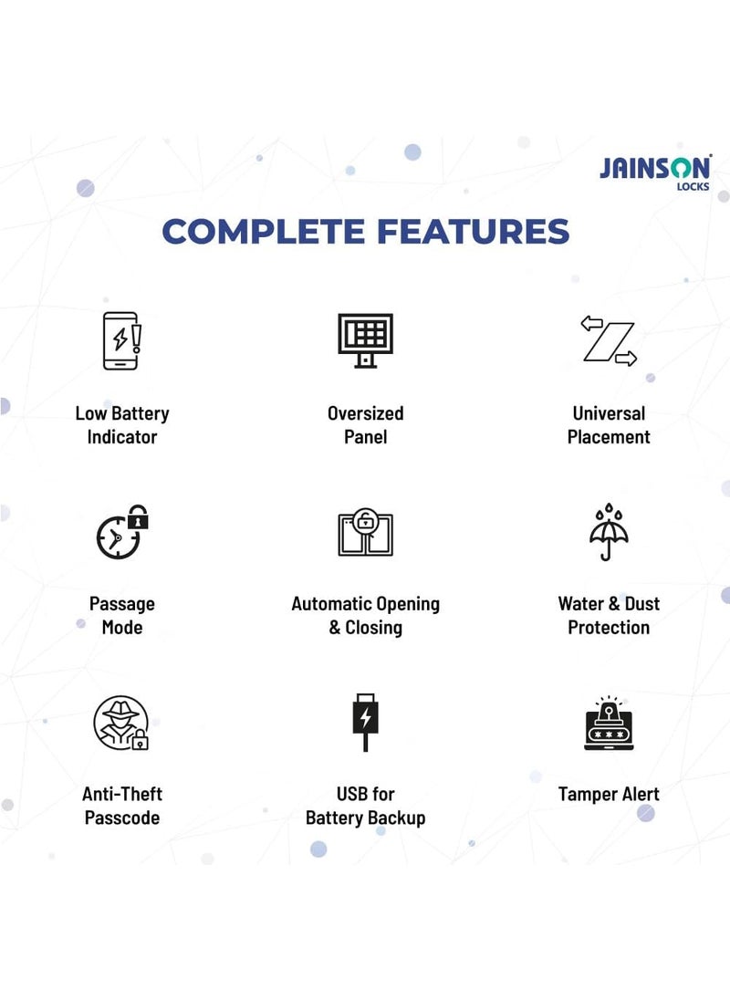 JAINSON Awakey A1 Smart Door Lock 5 Ways Unlocking Bluetooth Mobile APP Fingerprint RFID Card Passcode Mechanical Key 3 Years Warranty 60 Years of Trust