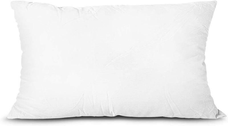 Edow Throw Pillow Insert, Lightweight Soft Polyester Down Alternative Decorative Pillow, Sham Stuffer, Machine Washable. (White, 12x20) - Image 1